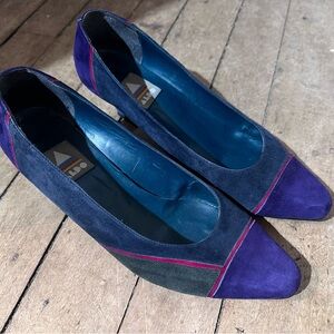 ALDO Women's 80’s pizzazz Vintage Shoes Heels Multi Coloured Suede